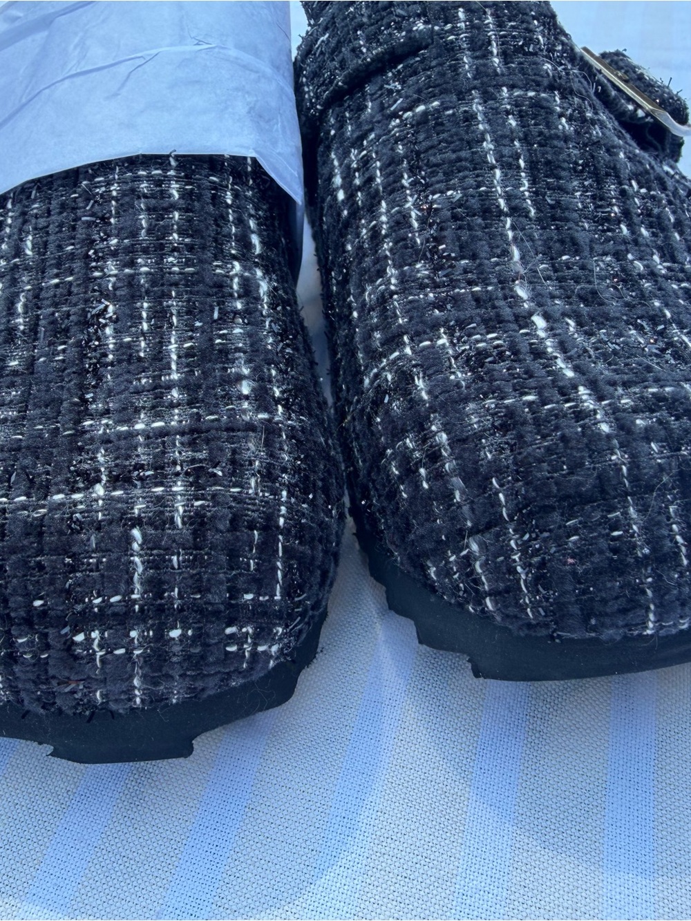 Corkys One For The Books Slip-On Clogs in Black White Tweed - NWOT Size 7 - Picture 2 of 9